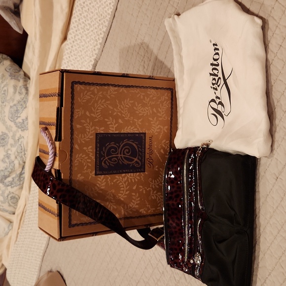 NWOT Stunning Brighton leopard Crossbody Bag, Box & Cloth Dust Cover - Picture 5 of 15